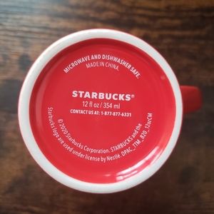 NEW Starbucks Coffee Cup Solid Red Tea Ceramic Tall Mug